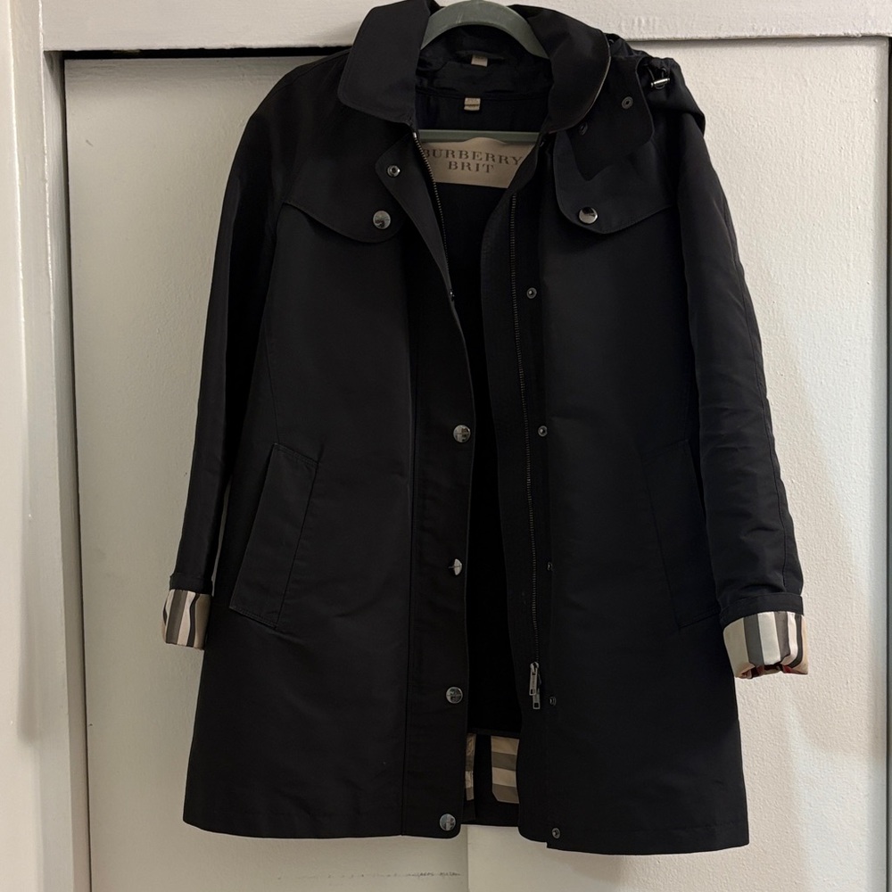Burberry Brit Bowpark Black Raincoat Trench Size 4 / 2
